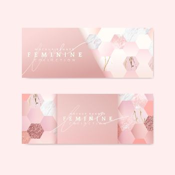 Feminine pink banners