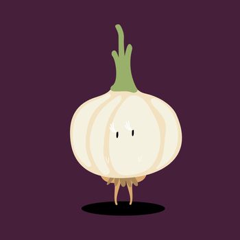 Fresh onion cartoon character vector