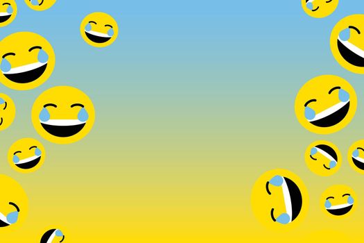 Floating laughing emoji