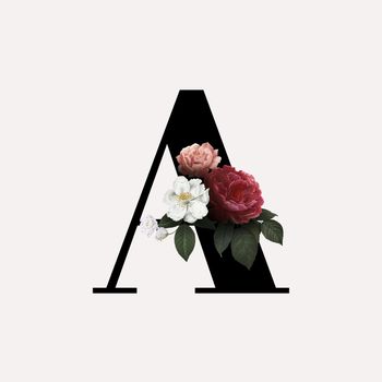 Floral letter A font