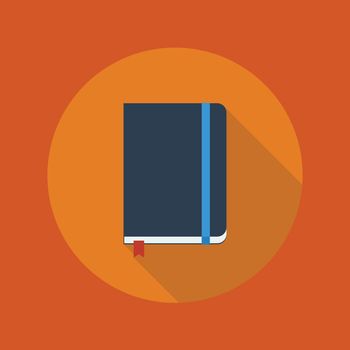 Education Flat Icon With Long Shadow. Notebook