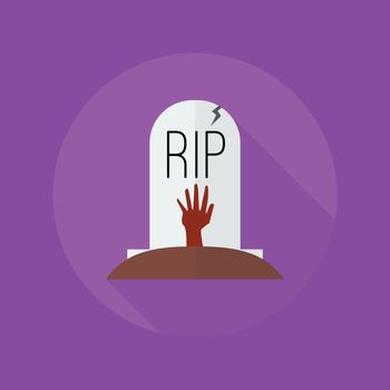Halloween Flat Icon. Grave