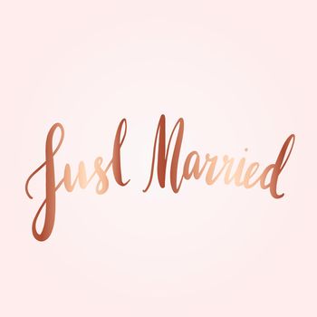 Just married typography style vector