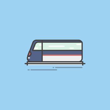 Illustration of a speeding train