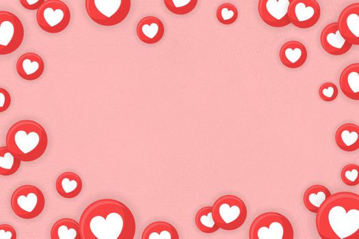 Heart emoji framed background