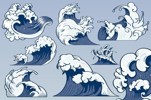 Japanese wave art doodle