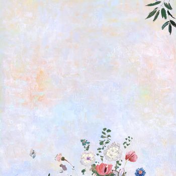 Flowers on a pastel canvas
