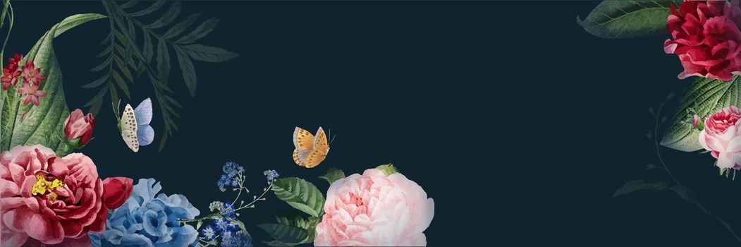 Floral watercolor banner