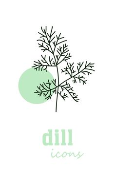 Dill vector flat icon. Vegetable green leaves