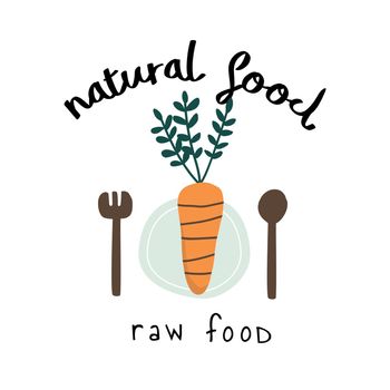 Natural raw food logo vector