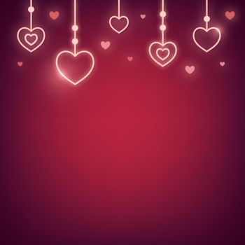 Neon valentine's day illustration