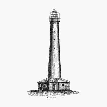 Lighthouse vintage drawing