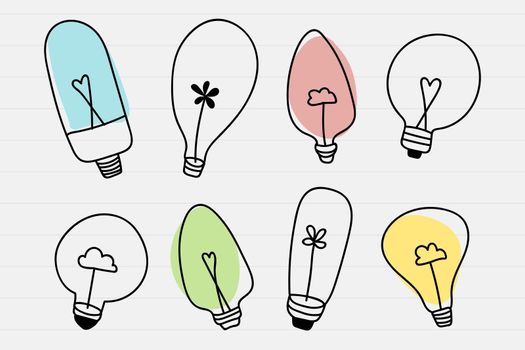 Light bulb doodle set