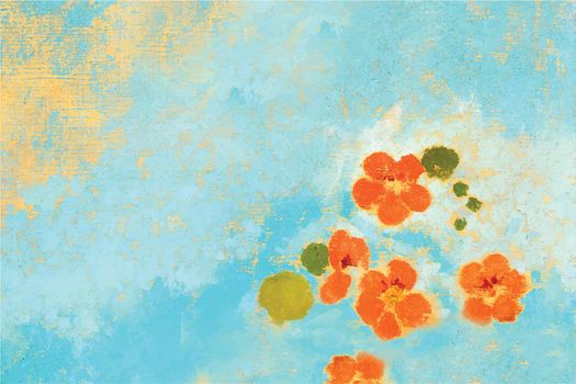 Orange oil painted flowers
