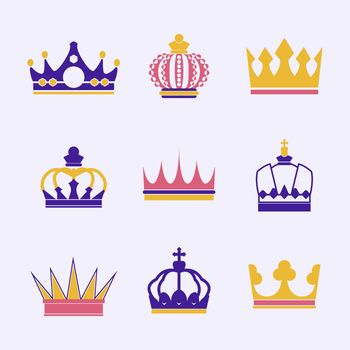 Collection of royal crown vectors