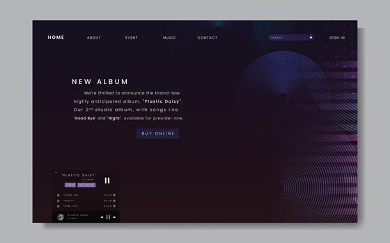 Album release website design