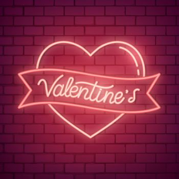 Neon valentine's day illustration