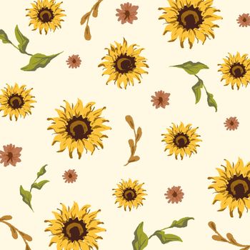 Seamless sunflower pattern