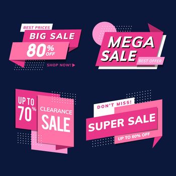 Shop sale promotion advertisements vector set