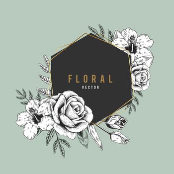 Romantic floral badge