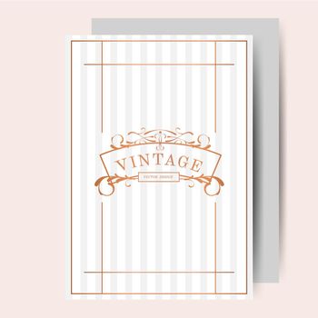 Romantic vintage art nouveau wedding invitation card mockup vector
