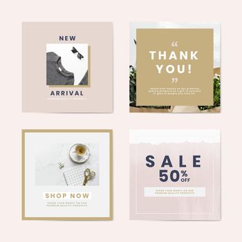 Shopping and sale advertisement templates vector set