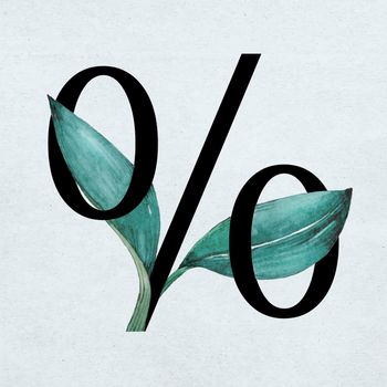 Vector percentage sign floral vintage decorated typography