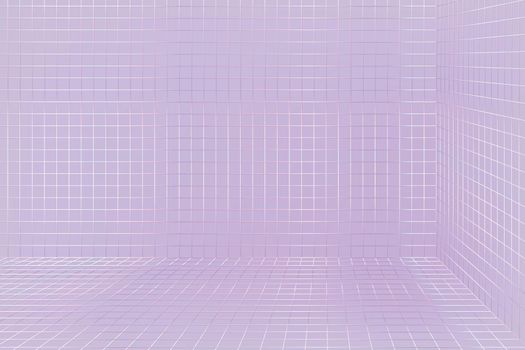3D vector wireframe grid room background