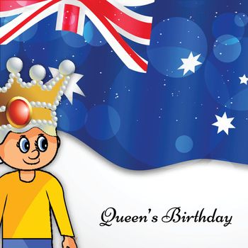 illustration of Australia Queens Birthday background