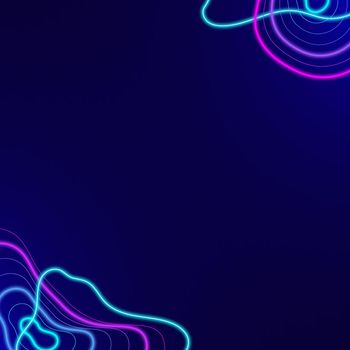 Neon abstract border on a squared dark blue template vector