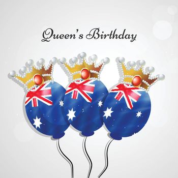 illustration of Australia Queens Birthday background