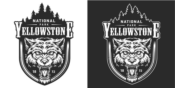 Vintage Yellowstone national park emblem