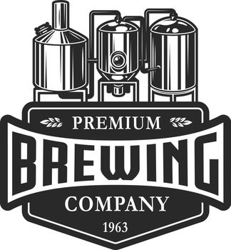 Vintage monochrome brewery label