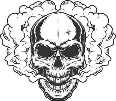 Skull in the smoke