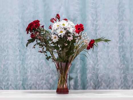 Bouquet of flowers in glass vase