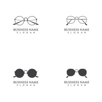eye glasses logo and symbol vectors