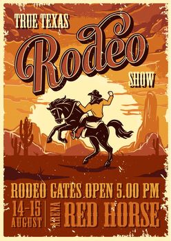Vintage rodeo advertising poster