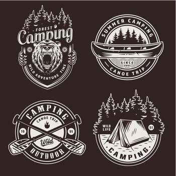Vintage summer outdoor recreation emblems
