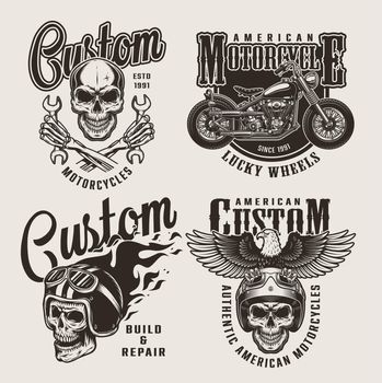 Vintage custom motorcycle prints