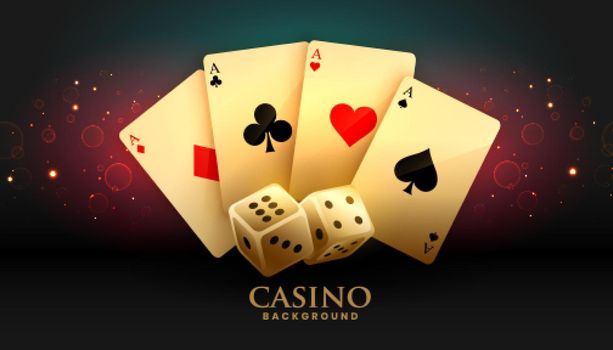 ace cards and dice casino background