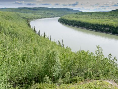 Green Liard River wilderness BC Canada