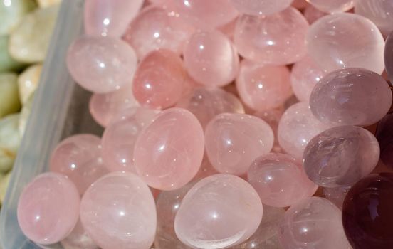 tumbled Rose Quartz gem stone as mineral rock 