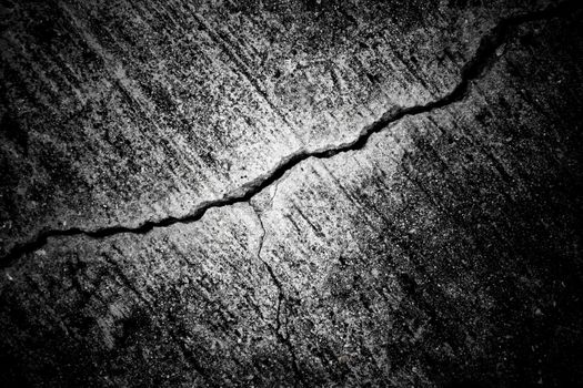 Cracked and separated of concrete floor