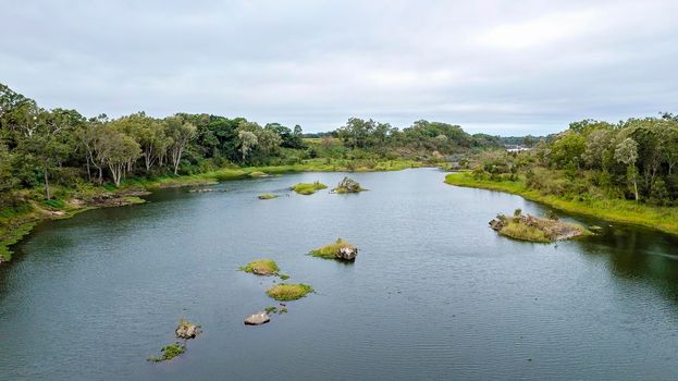 Islands Of Rocks In A Bushland River