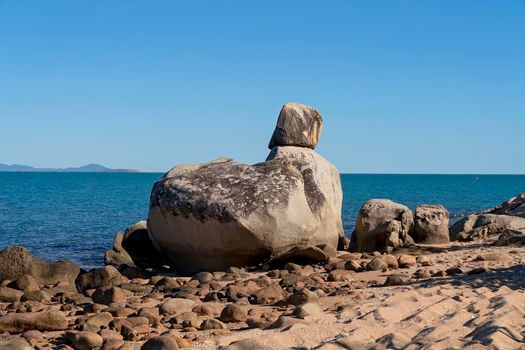 Balanced Stones On Rocky Beach