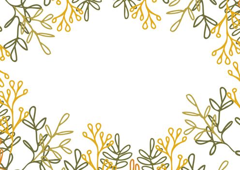 Floral border frame card template. Background with copy space for text.