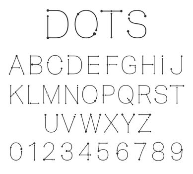 Dots letters and numbers.