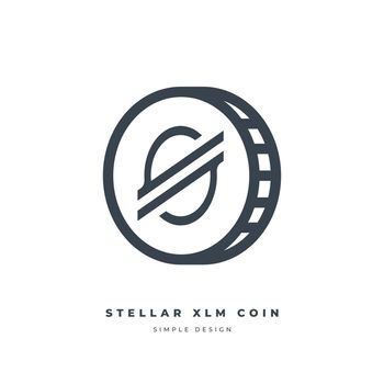 Stellar (XLM) cryptocurrency line icon isolated on white background. Digital currency.