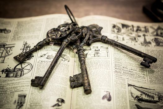 Old key in the book
