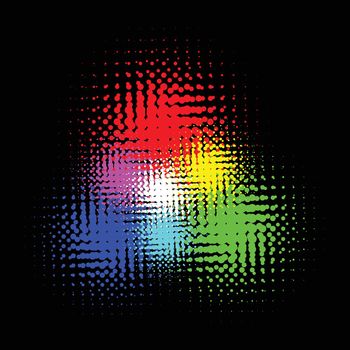 RGB and CMYK halftone vector illustration color